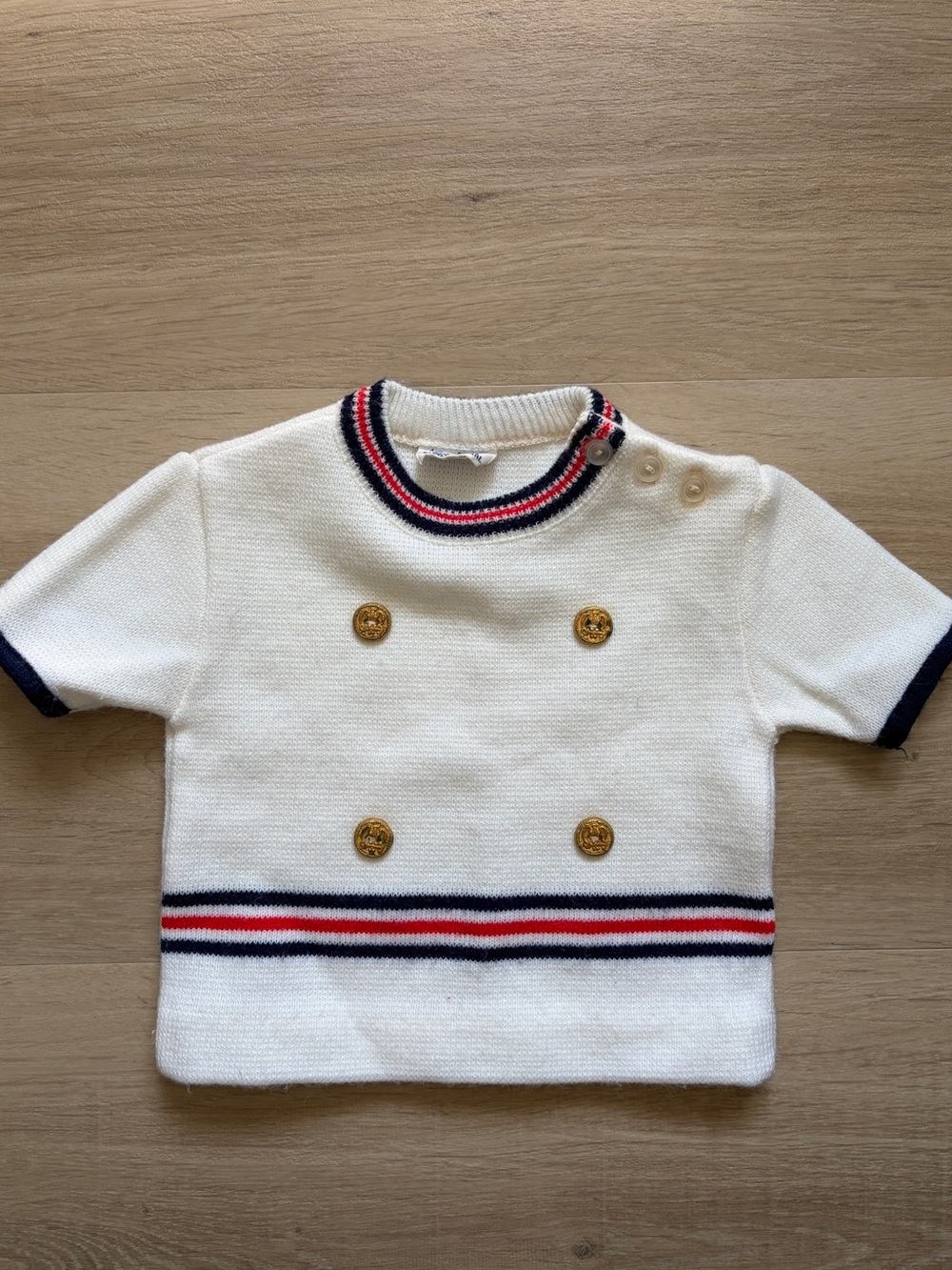 A Little Angel Baby Sailor Sweater Navy Red 3-6M